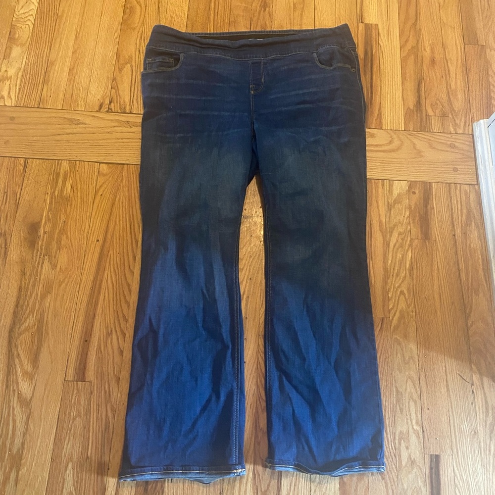 Plus size women’s tall stretch jeans w elastic waist